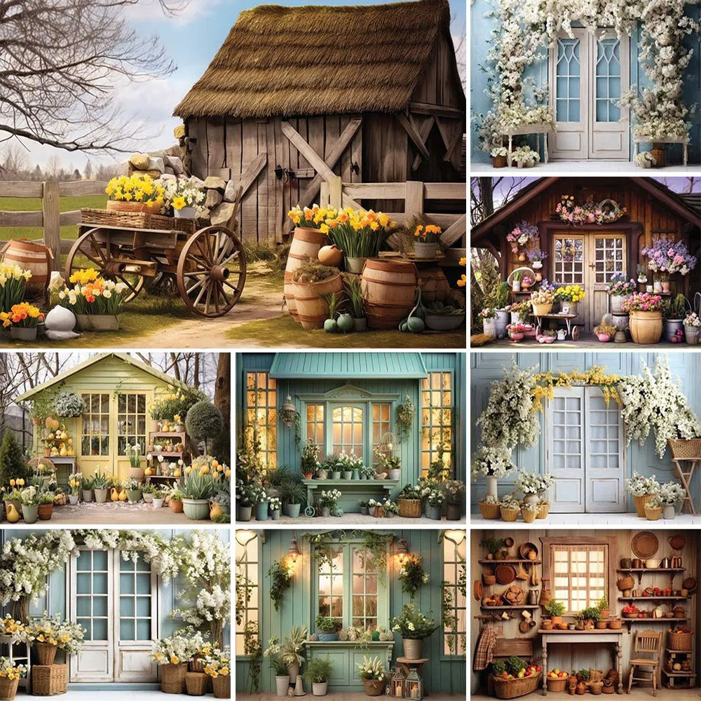 Photography Composition - Spring Garden Floral House Photography Background