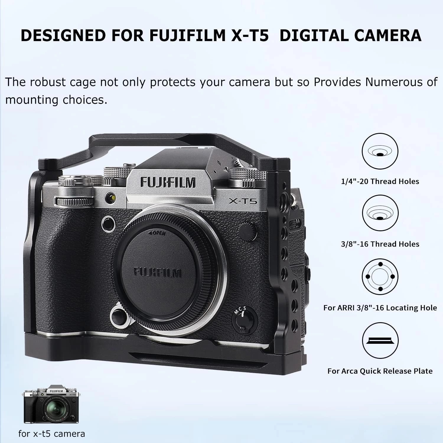 For Fuji X-T5 Camera Cage Kit, - đánh giá và giá Fujifilm Camera X-T5